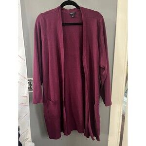 Torrid size 3 burgundy red dark pink long cardigan sweater